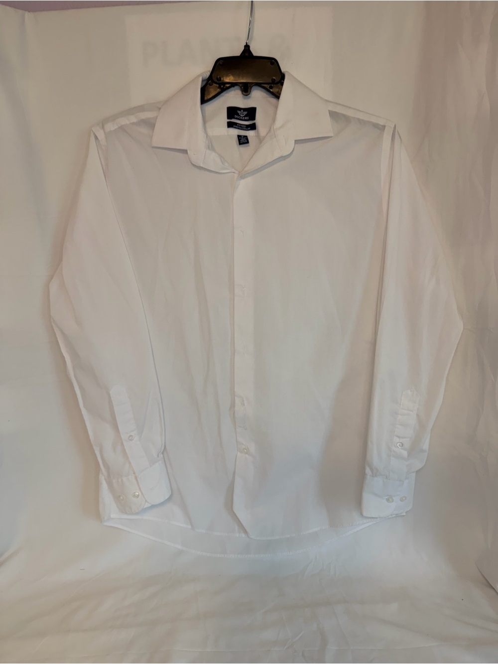 Dockers Men's White Long-Sleeve Dress Shirt